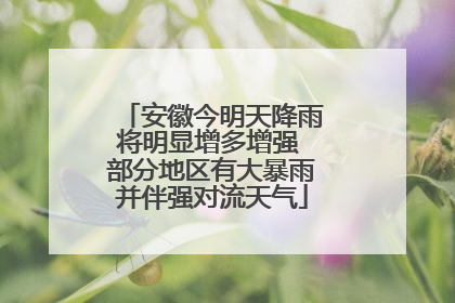 安徽今明天降雨将明显增多增强 部分地区有大暴雨并伴强对流天气