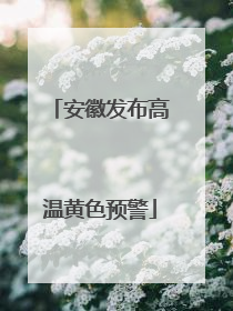 安徽发布高温黄色预警