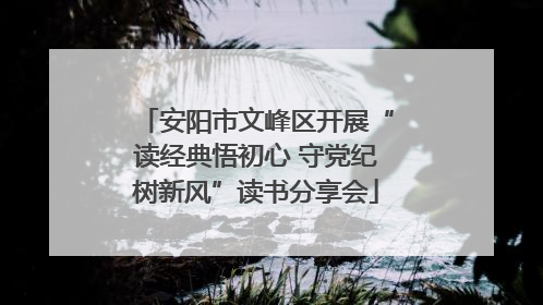 安阳市文峰区开展“读经典悟初心 守党纪树新风”读书分享会