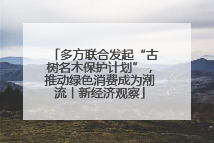 多方联合发起“古树名木保护计划”，推动绿色消费成为潮流丨新经济观察