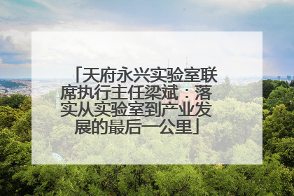天府永兴实验室联席执行主任梁斌：落实从实验室到产业发展的最后一公里
