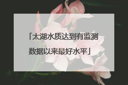 太湖水质达到有监测数据以来最好水平