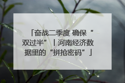 奋战二季度 确保“双过半”丨河南经济数据里的“拼抢密码”