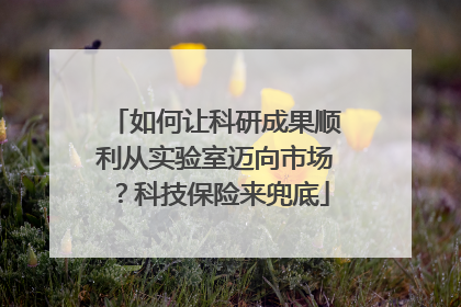如何让科研成果顺利从实验室迈向市场？科技保险来兜底