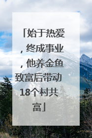始于热爱，终成事业，他养金鱼致富后带动18个村共富