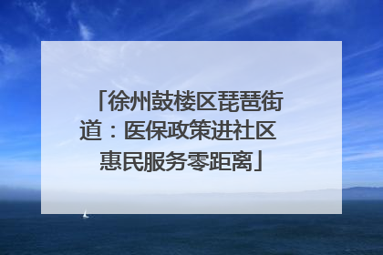 徐州鼓楼区琵琶街道：医保政策进社区 惠民服务零距离