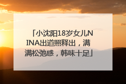 小沈阳18岁女儿NINA出道照释出，满满松弛感，韩味十足
