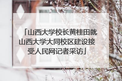 山西大学校长黄桂田就山西大学大同校区建设接受人民网记者采访