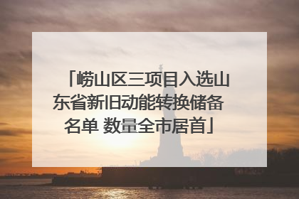 崂山区三项目入选山东省新旧动能转换储备名单 数量全市居首