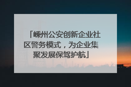嵊州公安创新企业社区警务模式，为企业集聚发展保驾护航