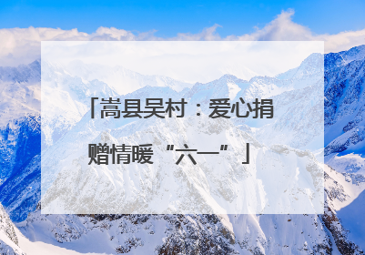 嵩县吴村：爱心捐赠情暖“六一”