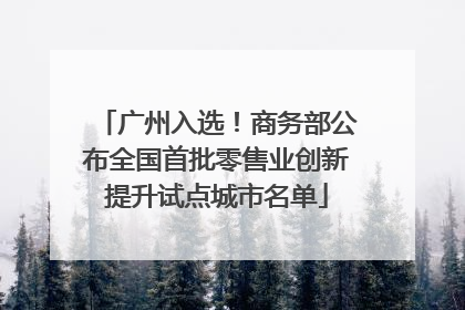 广州入选！商务部公布全国首批零售业创新提升试点城市名单