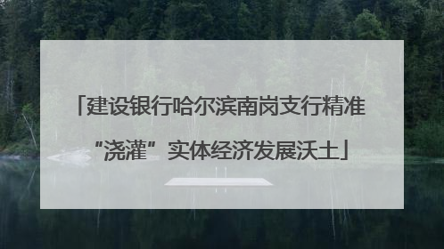建设银行哈尔滨南岗支行精准“浇灌”实体经济发展沃土
