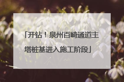 开钻！泉州百崎通道主塔桩基进入施工阶段
