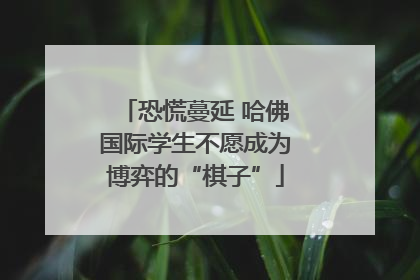 恐慌蔓延 哈佛国际学生不愿成为博弈的“棋子”