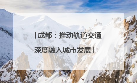 成都：推动轨道交通深度融入城市发展