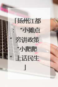 扬州江都：“小摊点”旁讲政策 “小爬爬”上话民生