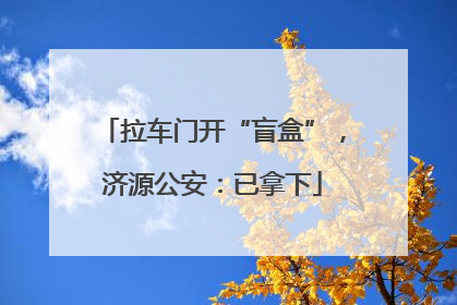 拉车门开“盲盒”，济源公安：已拿下