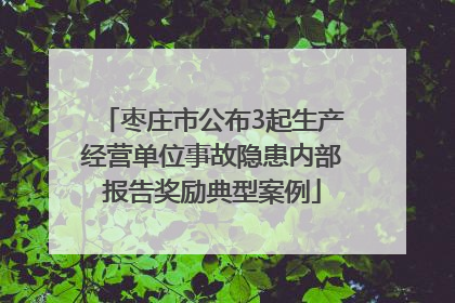枣庄市公布3起生产经营单位事故隐患内部报告奖励典型案例