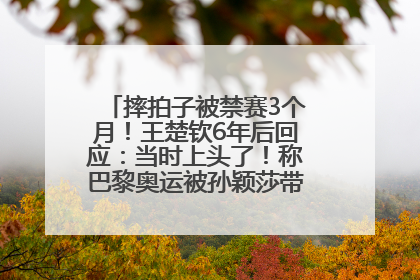 摔拍子被禁赛3个月！王楚钦6年后回应：当时上头了！称巴黎奥运被孙颖莎带着打，搭档8年“一个眼神就能懂”