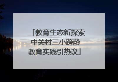 教育生态新探索 中关村三小跨龄教育实践引热议
