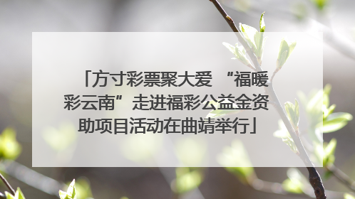 方寸彩票聚大爱 “福暖彩云南”走进福彩公益金资助项目活动在曲靖举行