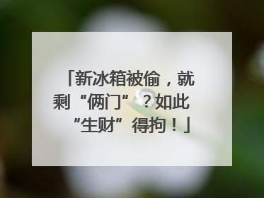 新冰箱被偷，就剩“俩门”？如此“生财”得拘！