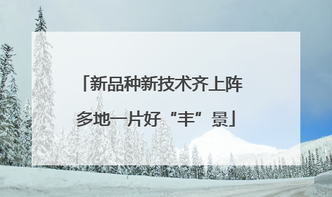 新品种新技术齐上阵 多地一片好“丰”景