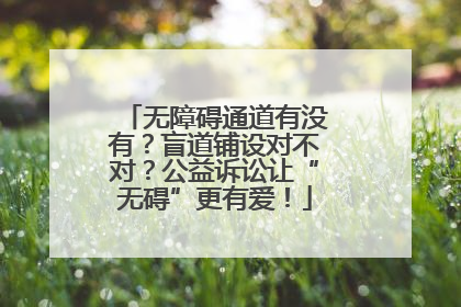 无障碍通道有没有？盲道铺设对不对？公益诉讼让“无碍”更有爱！