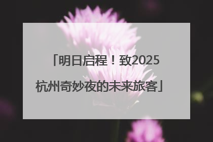 明日启程！致2025杭州奇妙夜的未来旅客