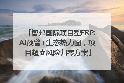 智邦国际项目型ERP:AI预警+生态热力图，项目超支风险归零方案
