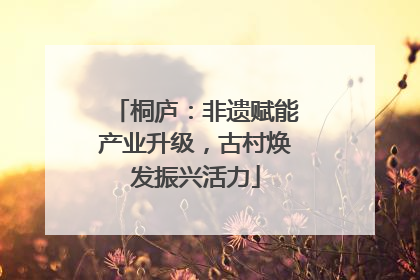 桐庐：非遗赋能产业升级，古村焕发振兴活力