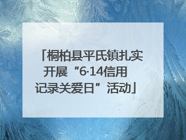 桐柏县平氏镇扎实开展“6·14信用记录关爱日”活动