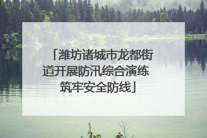 潍坊诸城市龙都街道开展防汛综合演练 筑牢安全防线