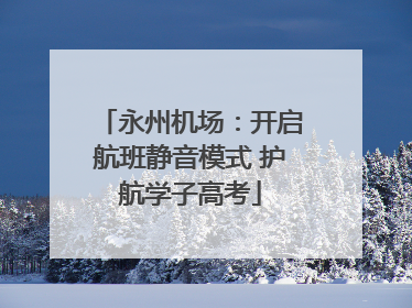 永州机场：开启航班静音模式 护航学子高考