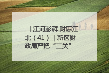 江河澎湃 财惠江北（41）｜新区财政局严把“三关” 绘就“良田美景”