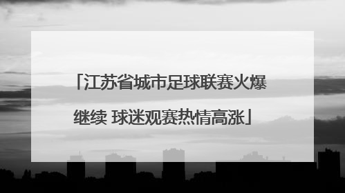 江苏省城市足球联赛火爆继续 球迷观赛热情高涨