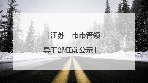 江苏一市市管领导干部任前公示
