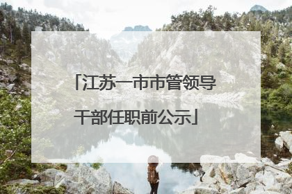 江苏一市市管领导干部任职前公示