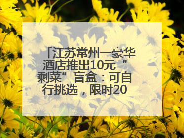 江苏常州一豪华酒店推出10元“剩菜”盲盒：可自行挑选，限时20分钟，仅限外带