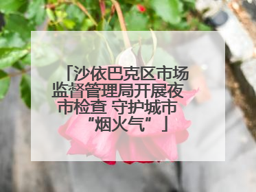 沙依巴克区市场监督管理局开展夜市检查 守护城市“烟火气”