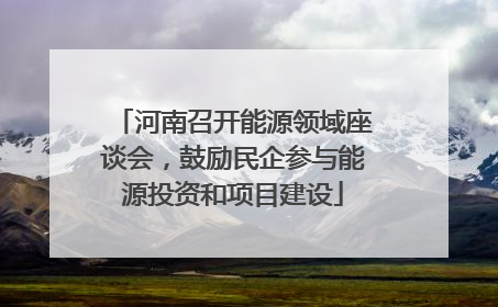 河南召开能源领域座谈会，鼓励民企参与能源投资和项目建设