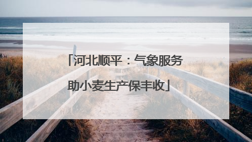 河北顺平：气象服务助小麦生产保丰收