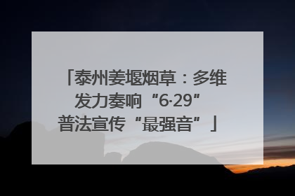 泰州姜堰烟草：多维发力奏响“6·29”普法宣传“最强音”