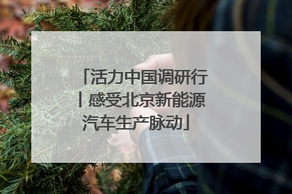 活力中国调研行丨感受北京新能源汽车生产脉动