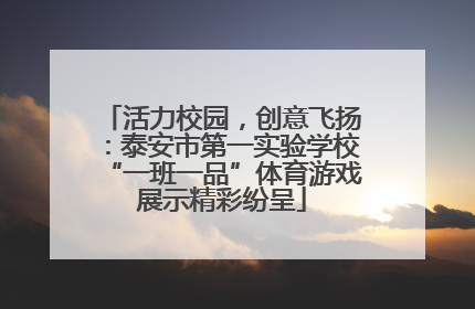 活力校园，创意飞扬：泰安市第一实验学校“一班一品”体育游戏展示精彩纷呈