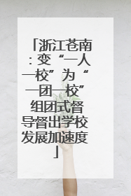 浙江苍南：变“一人一校”为“一团一校” 组团式督导督出学校发展加速度