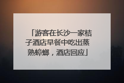 游客在长沙一家桔子酒店早餐中吃出蒸熟蟑螂，酒店回应