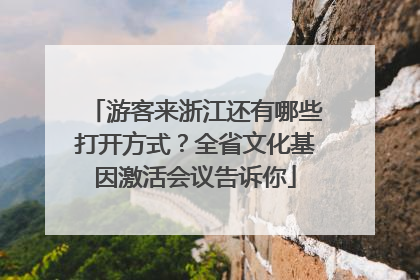 游客来浙江还有哪些打开方式？全省文化基因激活会议告诉你