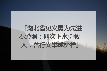 湖北省见义勇为先进秦遵照：四次下水勇救人，善行义举成榜样